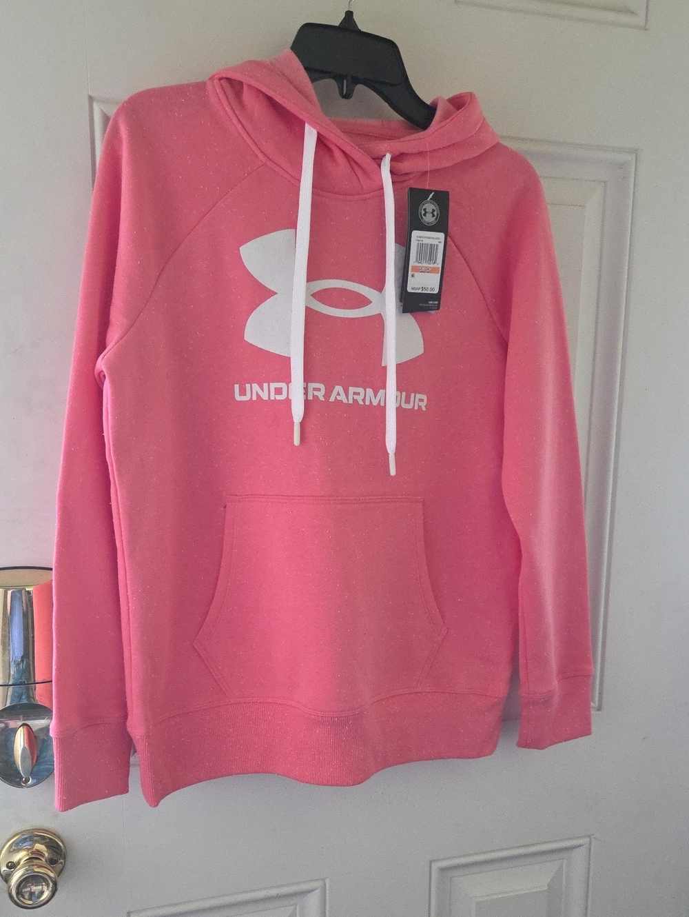 Under Armour Coral Pink Logo Hoodie
